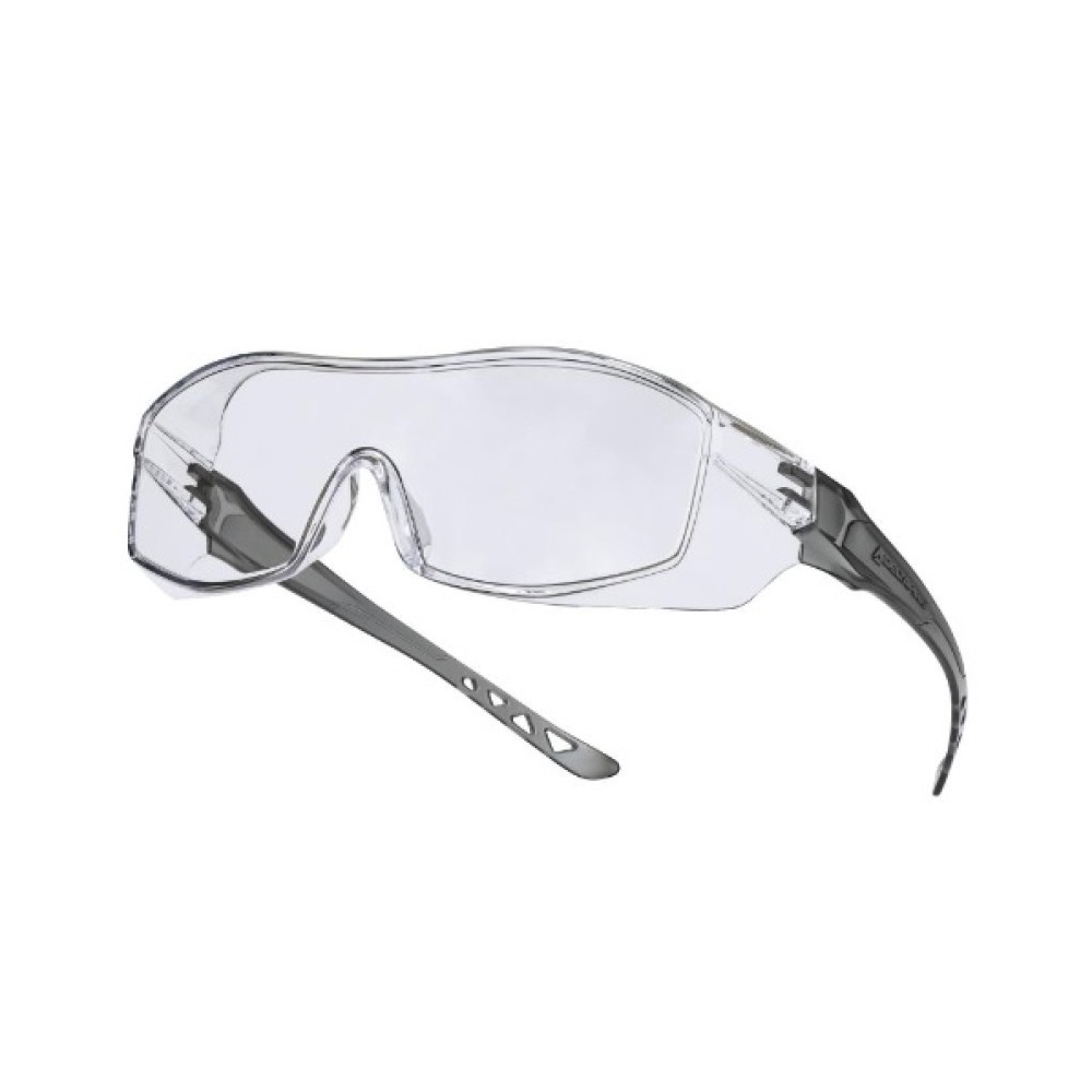 Delta Plus OVR-Spec II Safety Glasses – Smoke Frame, Gray Lens, ANSI Z87, Wide Size
